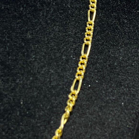 Vintage Gold Tone Figaro Necklace 18" (4170) - Picture 4 of 5